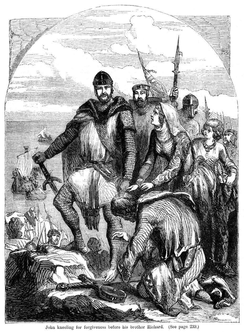Giovanni in ginocchio per il perdono davanti a suo fratello Riccardo da Unbekannt