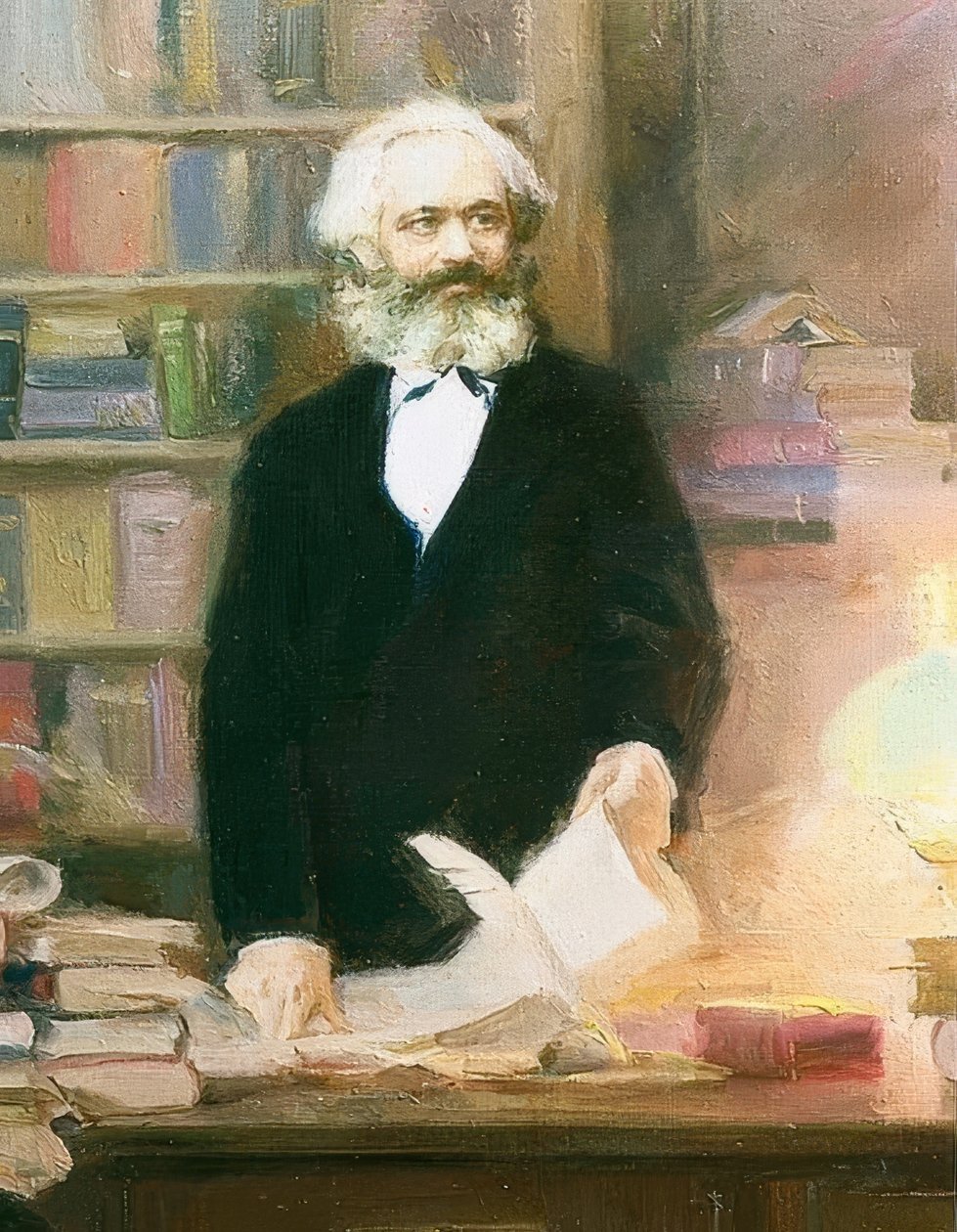 Karl Marx nel suo studio, c1875 da Unbekannt