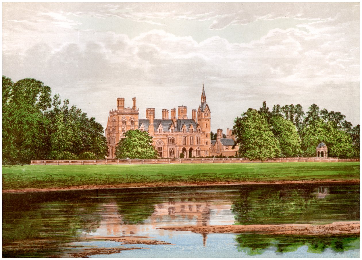 Kelham Hall, Nottinghamshire, casa della famiglia Manners-Sutton, c1880 da Unbekannt