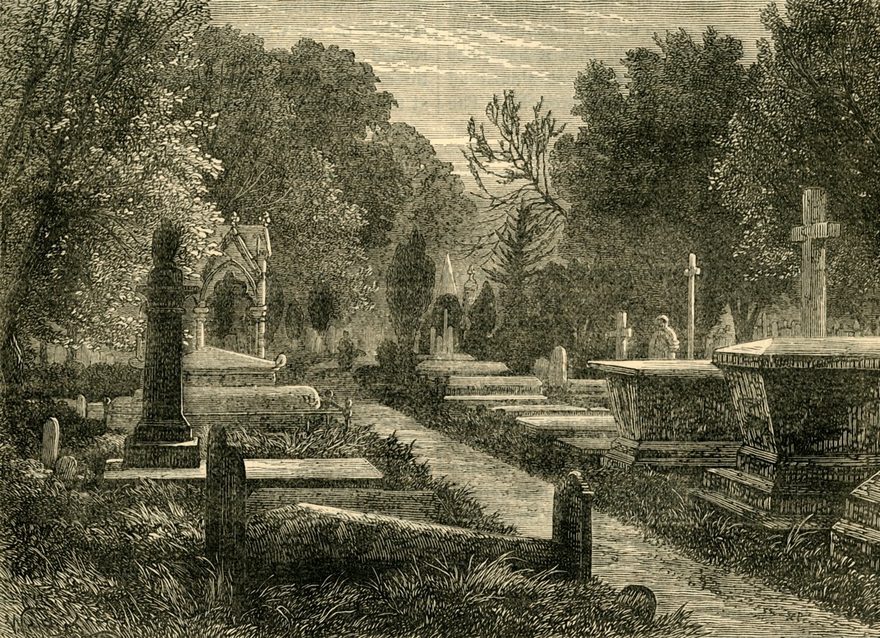 Cimitero di Kensal Green, c1876 da Unbekannt