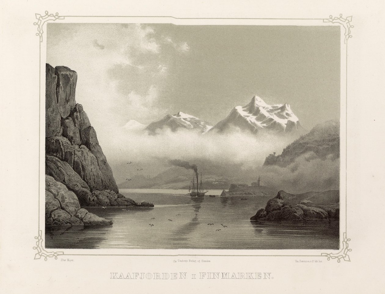 Kåfjord in Finmark. Illustrazione tratta dal libro Norway represented by drawings di Asbjørnsen, P.Chr. Pubblicato da Chr. Tønsberg (Norvegia 1848) da Unbekannt