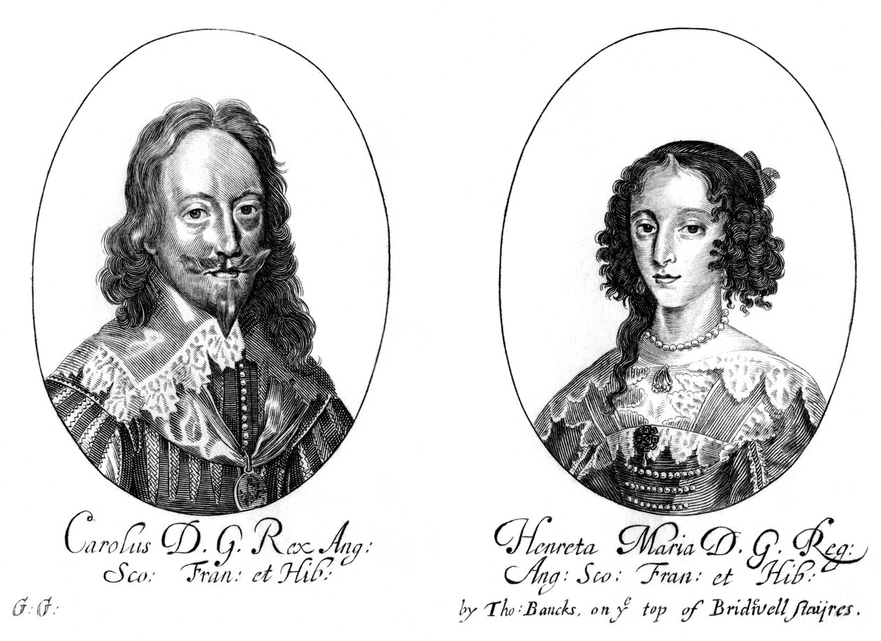 Re Carlo I 1600-1649 e la regina Enrichetta Maria 1609-1669 da Unbekannt