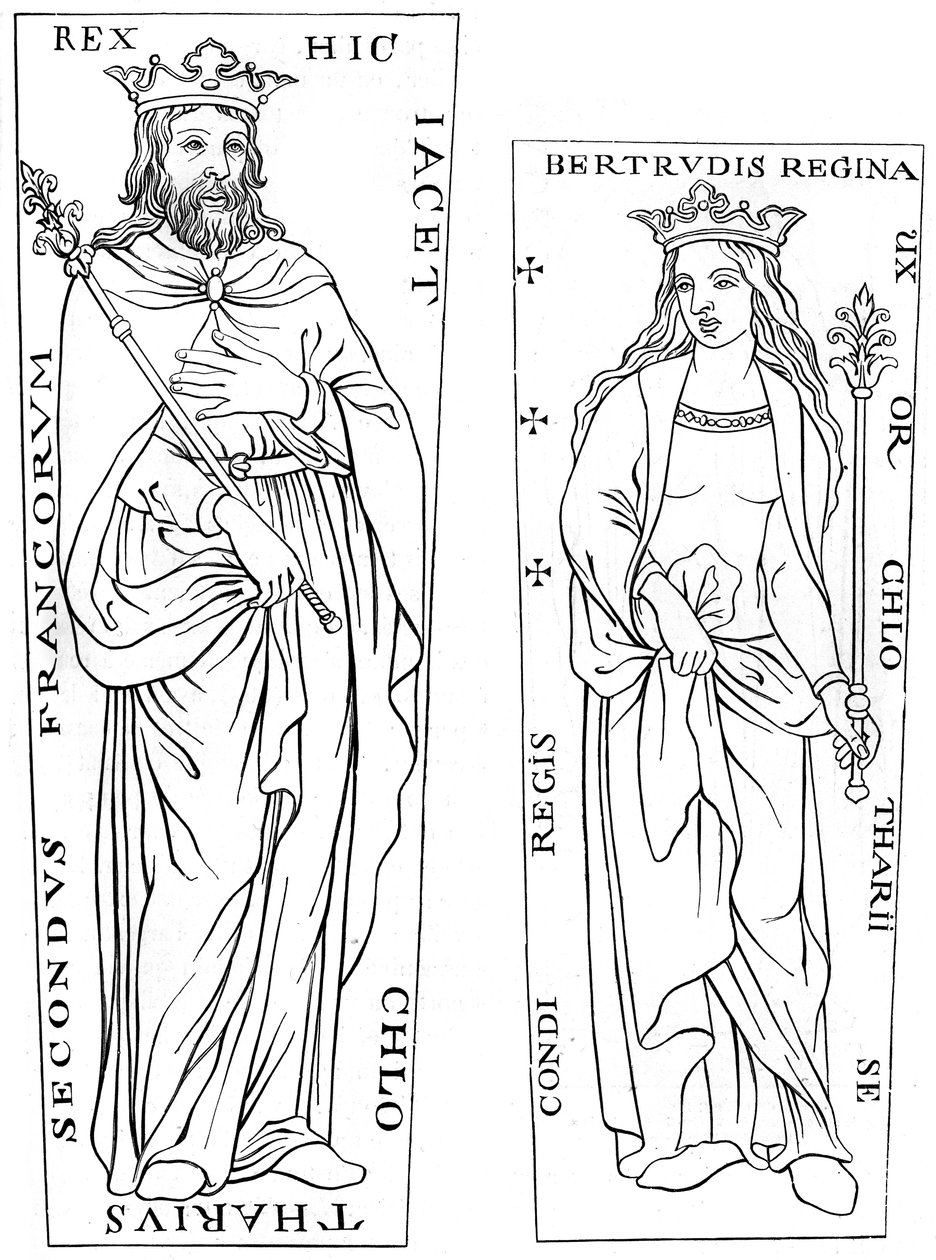 Re Clotario II 584-629 e Bertude 575-604 da Unbekannt