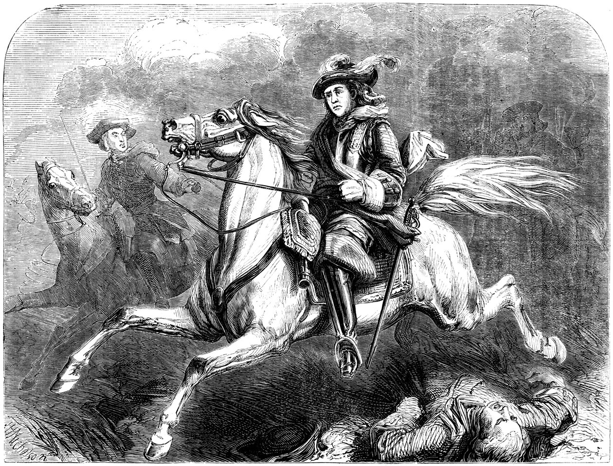 Re Giorgio II alla battaglia di Dettingen, 1743 da Unbekannt