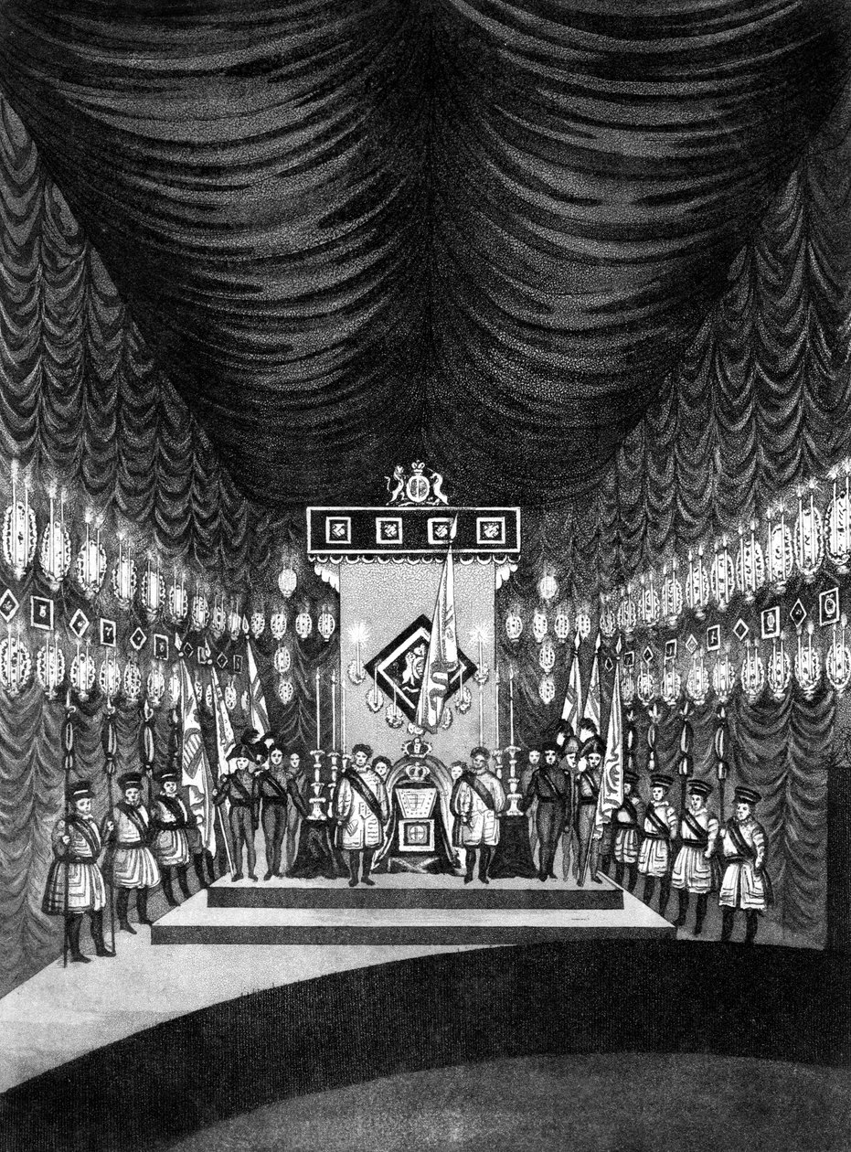 Re Giorgio IV in stato a Windsor Castle, 1830 da Unbekannt