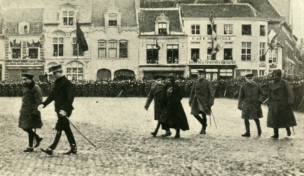 Re Giorgio V a Furnes, Belgio, Prima Guerra Mondiale, 4 dicembre 1914 da Unbekannt