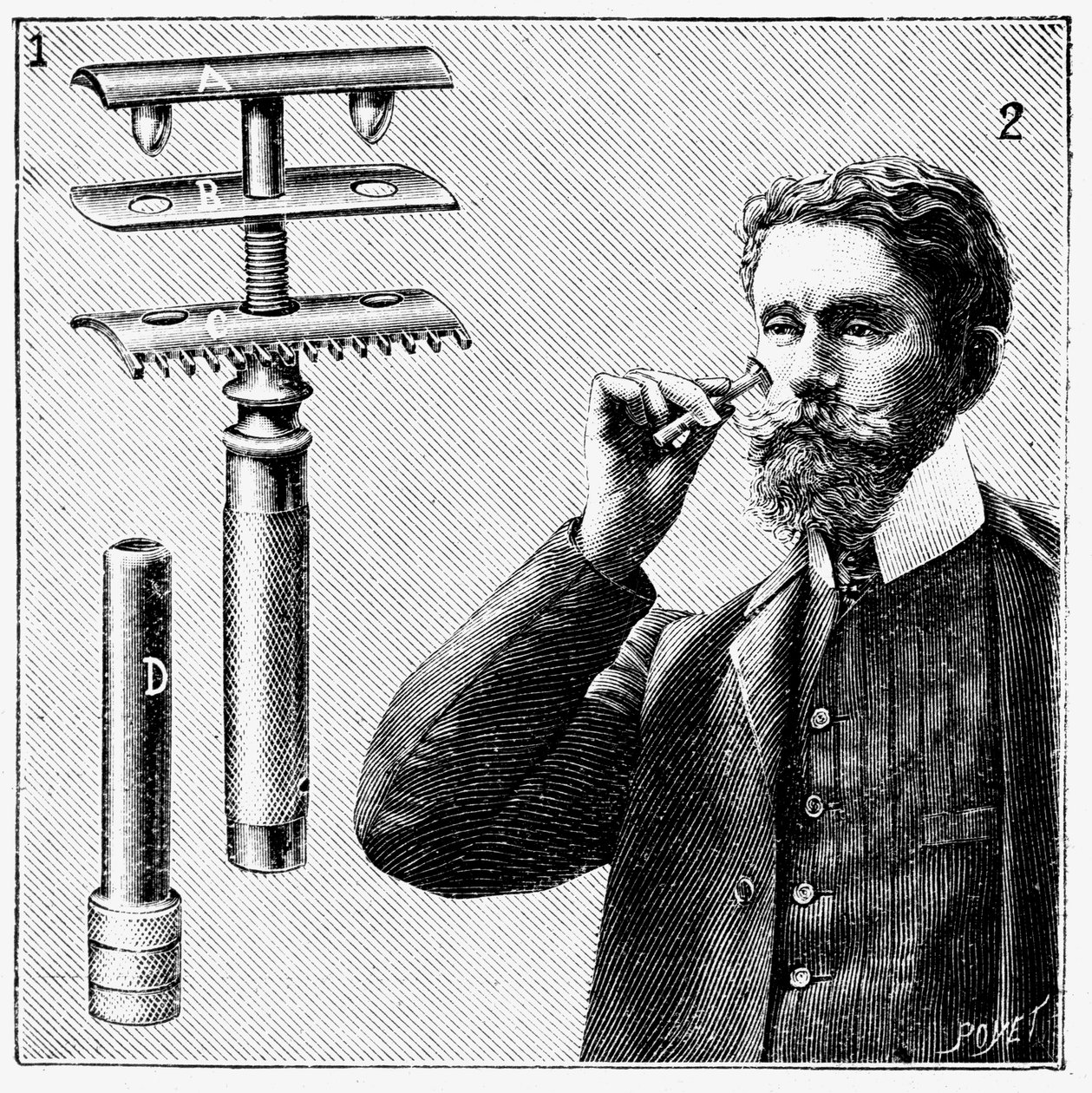 Rasoio di sicurezza di King Gillette con lama sostituibile, 1905 da Unbekannt