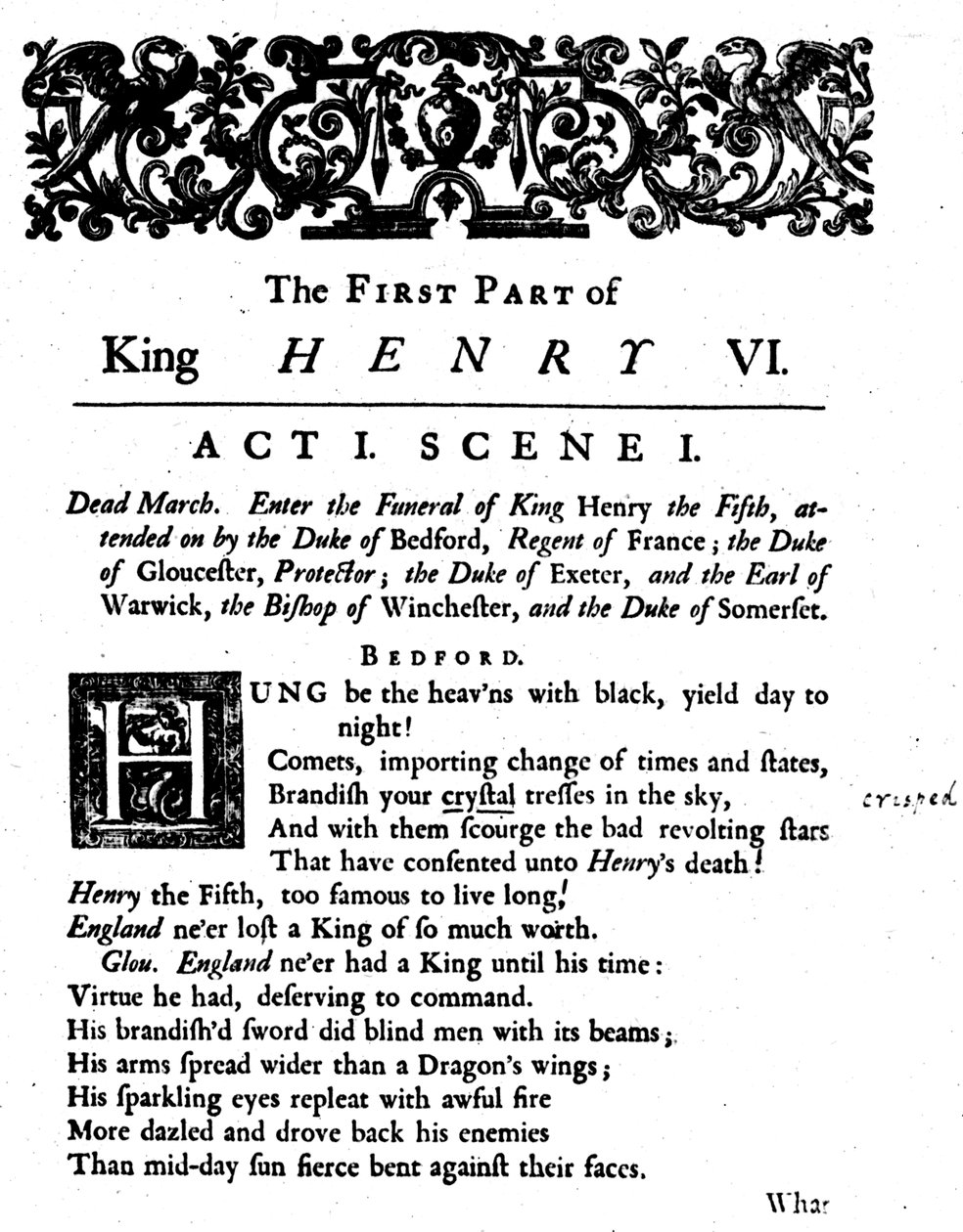 Re Enrico VI. Atto 1. Scena 1, c1723, 1946 da Unbekannt