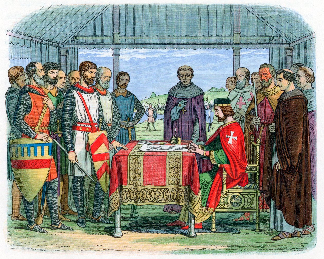 Re Giovanni firma la Magna Carta a Runnymede, Surrey, 15 giugno 1215, 1864 da Unbekannt