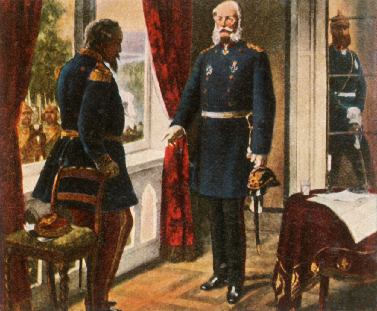 Re Guglielmo e Imperatore Napoleone dopo la Battaglia di Sedan, 2 settembre 1870 da Unbekannt