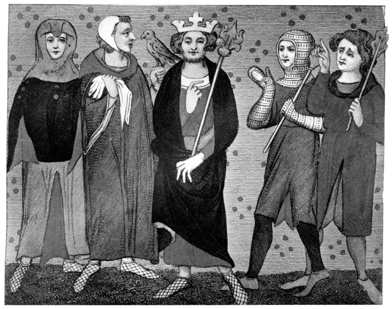 Re e corte, fine XIII-XIV secolo, 1910 da Unbekannt