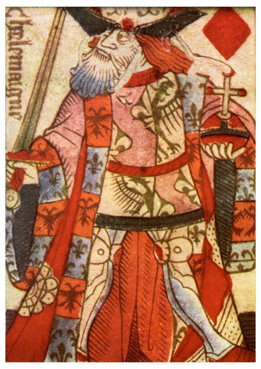 Re di Quadri da un mazzo di carte francesi, c1500 da Unbekannt
