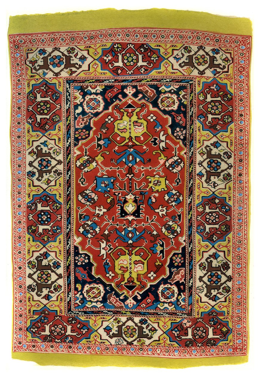Tappeto annodato in lana, c1600 da Unbekannt