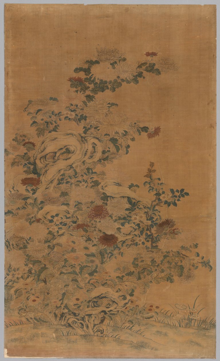 Pannello Ko Ssu: Rocce e Crisantemi, 1700-1800 da Unbekannt