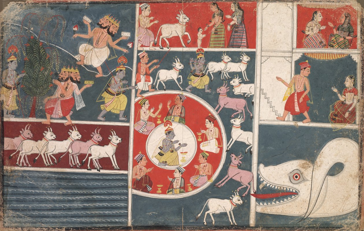 Krishna che suona il flauto e altri episodi dal Bhagavata Purana da Unbekannt Unbekannt
