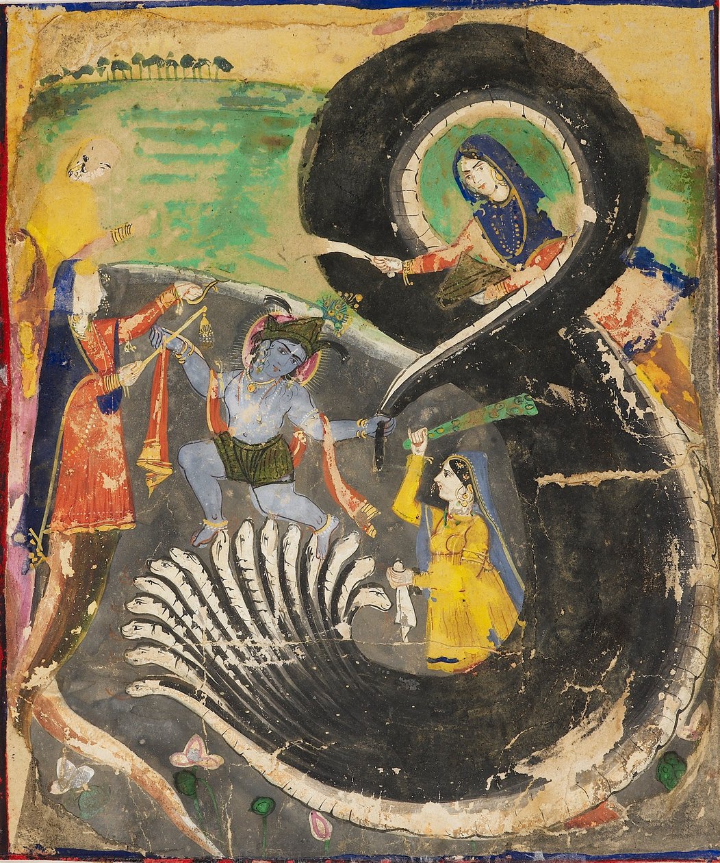 Krishna e il naga Kaliya, XIX secolo da Unbekannt