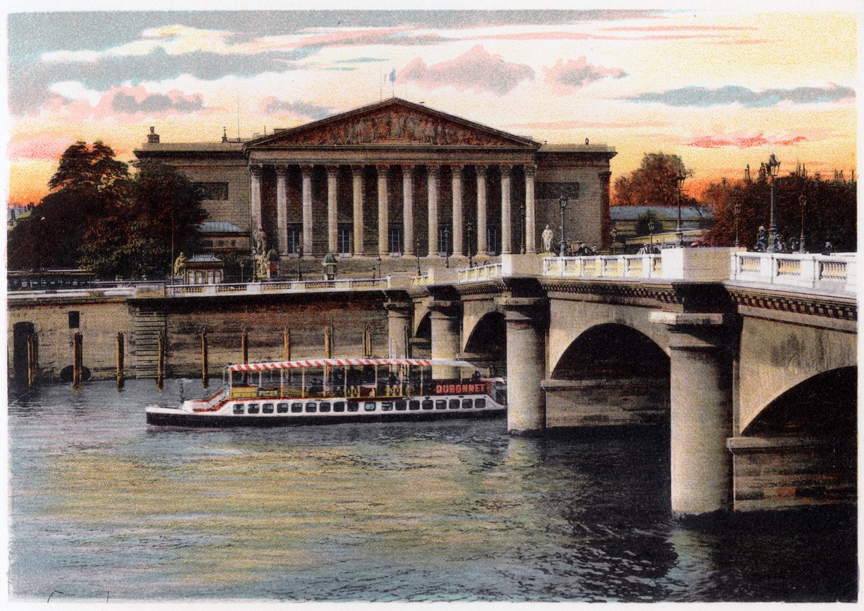 La Chambre des Deputes e il Pont de la Concorde, Parigi, c1900 da Unbekannt