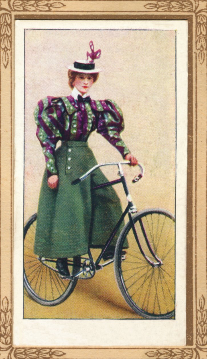 Ciclista donna con gonna divisa, 1939 da Unbekannt