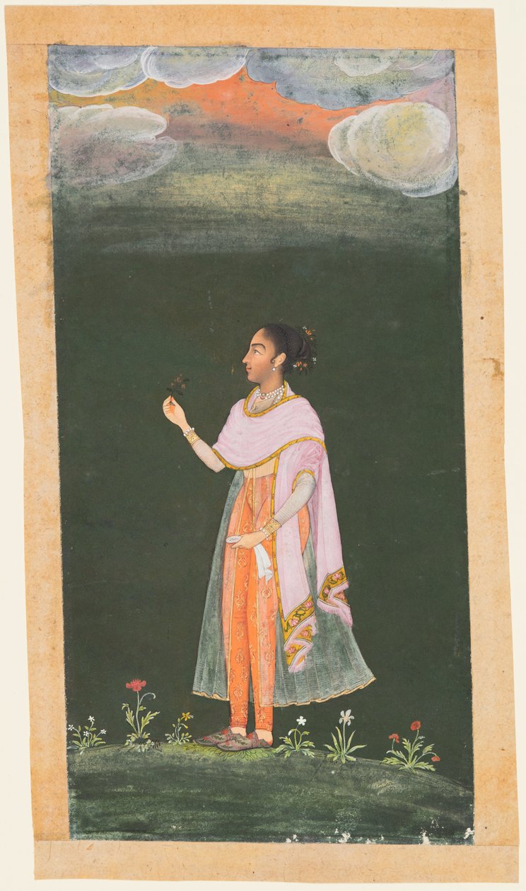 Donna che tiene un fiore, c. 1670s-80s da Unbekannt