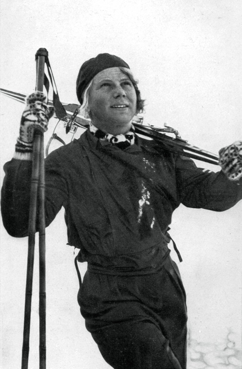 Laila Schou-Nilsen, sciatrice norvegese, Giochi Olimpici Invernali, Garmisch-Partenkirchen, Germania, 1936 da Unbekannt