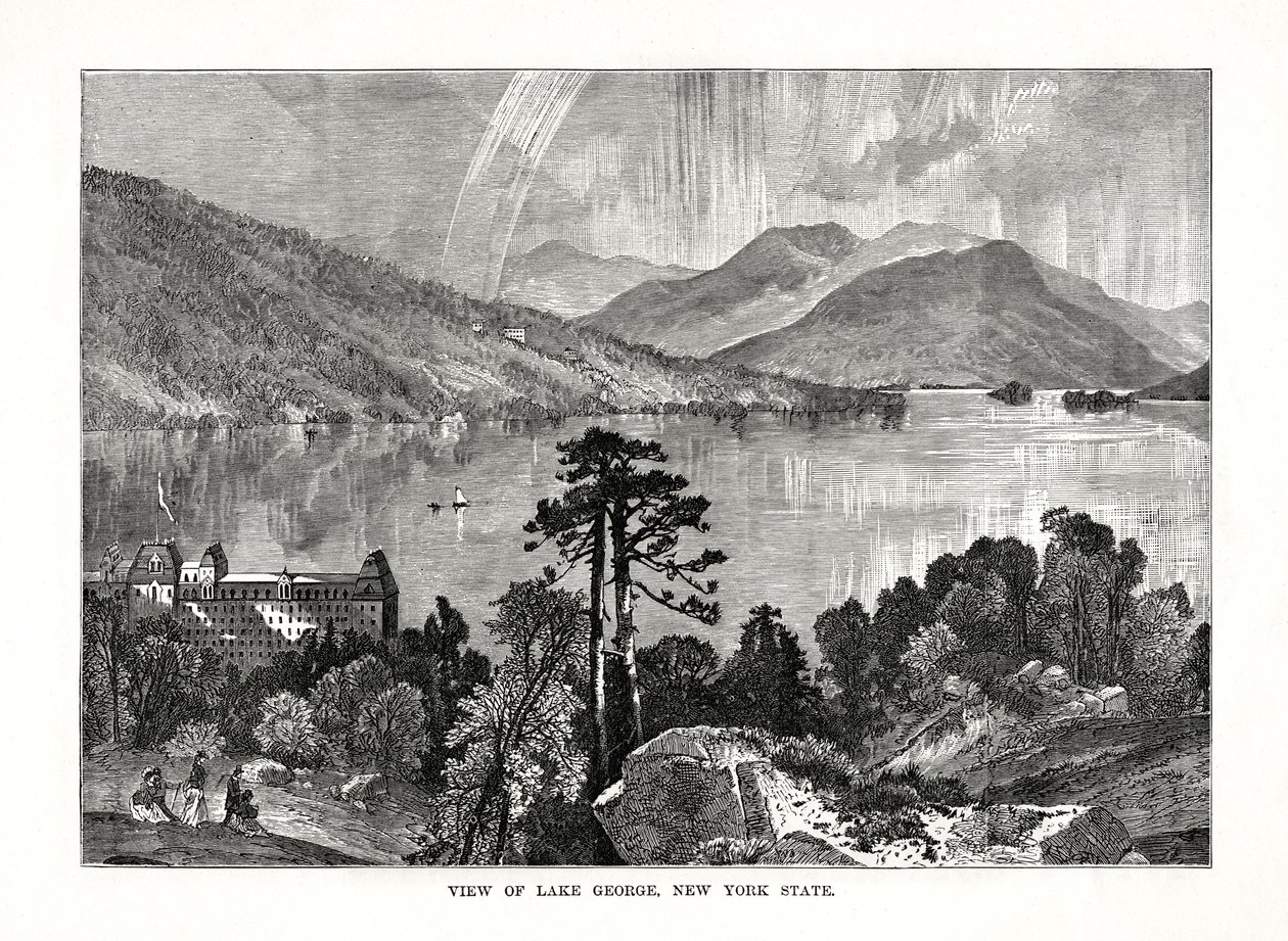 Lago George, Stato di New York, USA, 1877 da Unbekannt