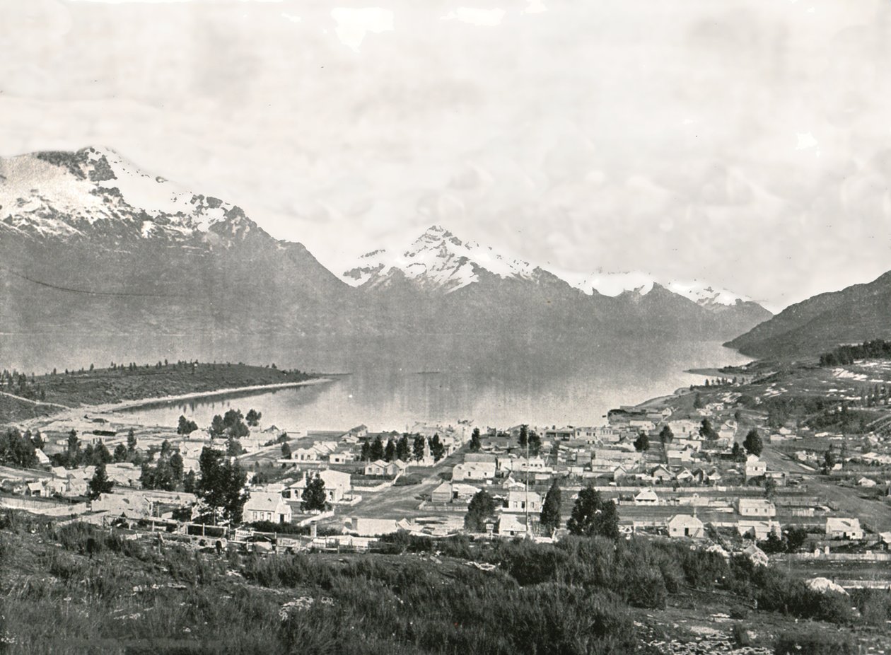 Lago Wakatipu e le montagne, Queenstown, Nuova Zelanda, 1895 da Unbekannt