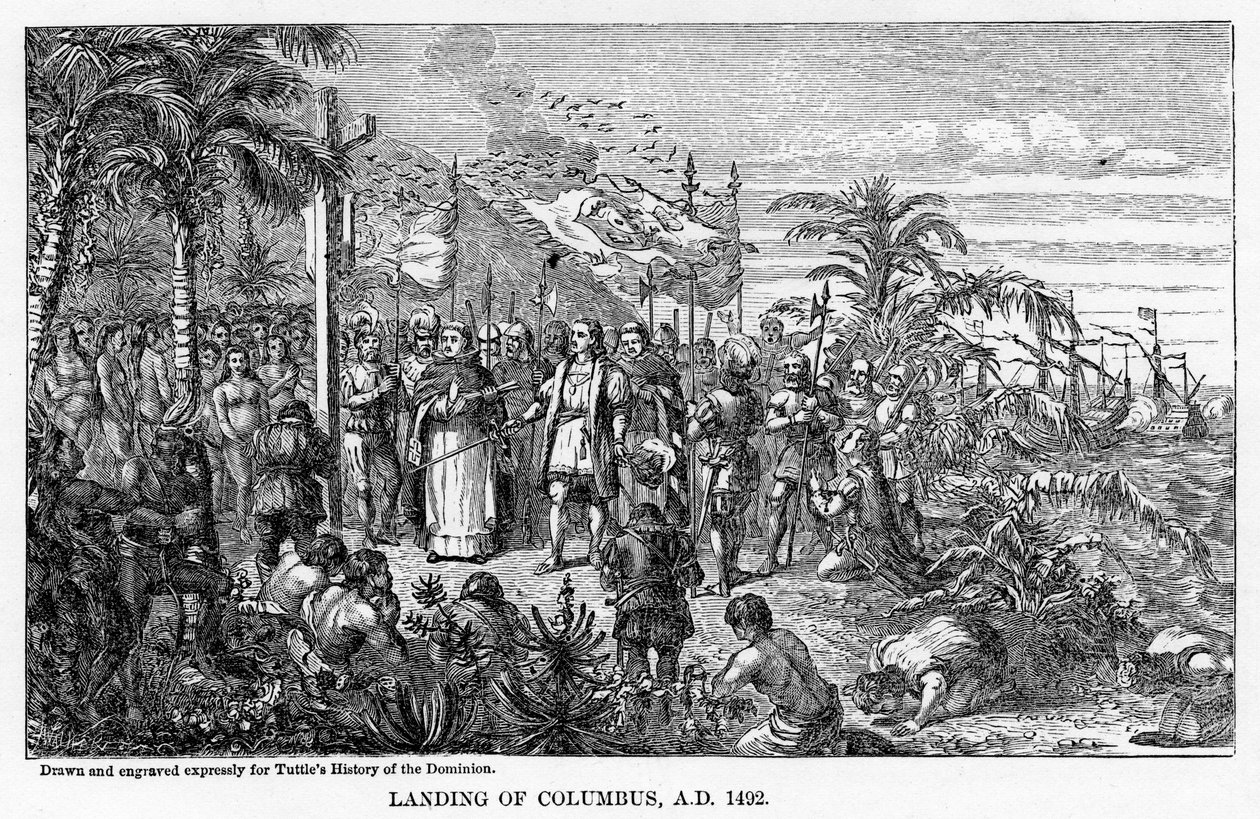 Sbarco di Colombo, AD 1492, 1877 da Unbekannt