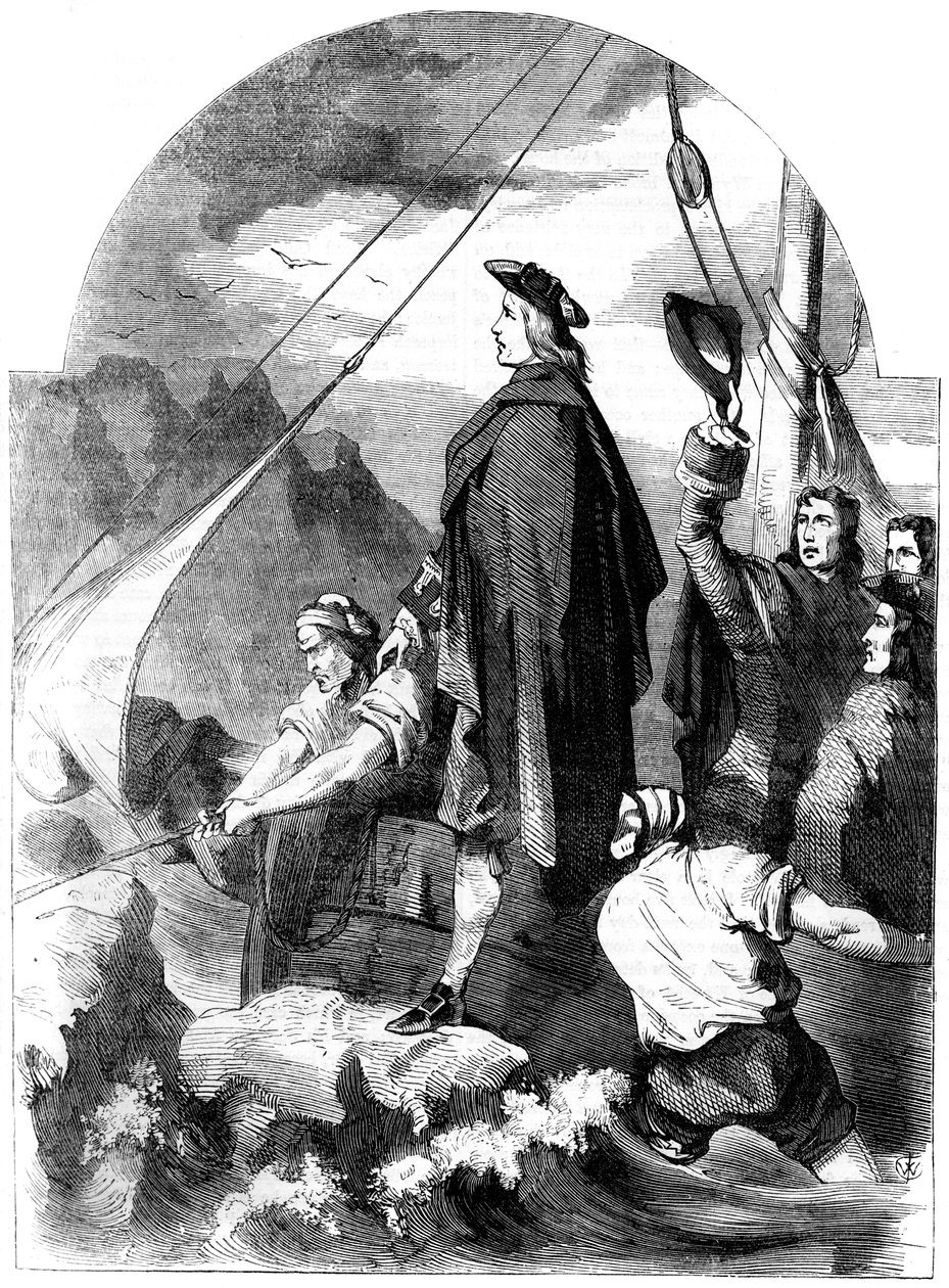 Sbarco del Cavaliere di San Giorgio in Scozia, 1715, XIX secolo da Unbekannt