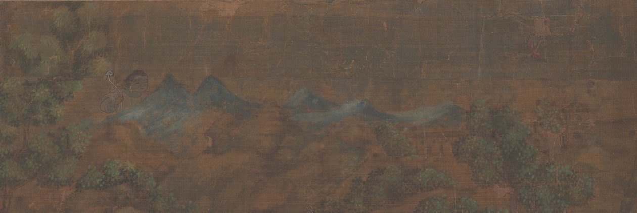 Paesaggio con figura in ambientazione boschiva da Unbekannt