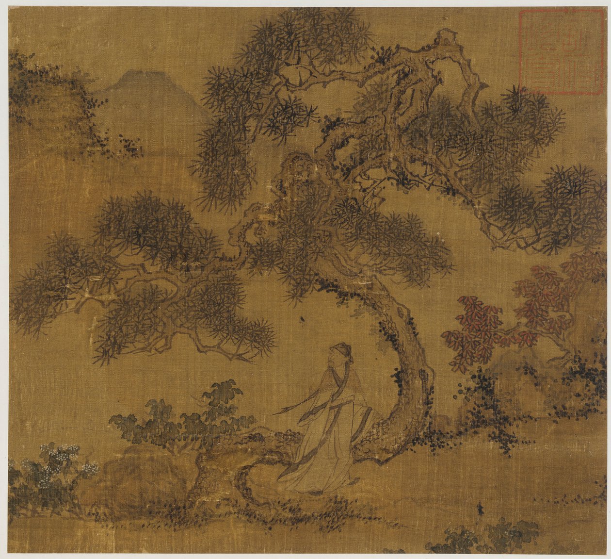 Paesaggio: un uomo sotto un pino, dinastia Ming, 1368-1644 da Unbekannt