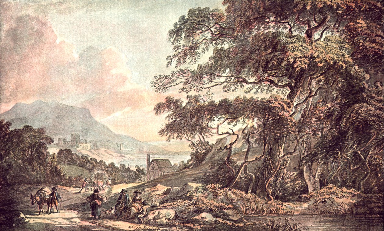 Paesaggio vicino a un lago, 1785 da Unbekannt