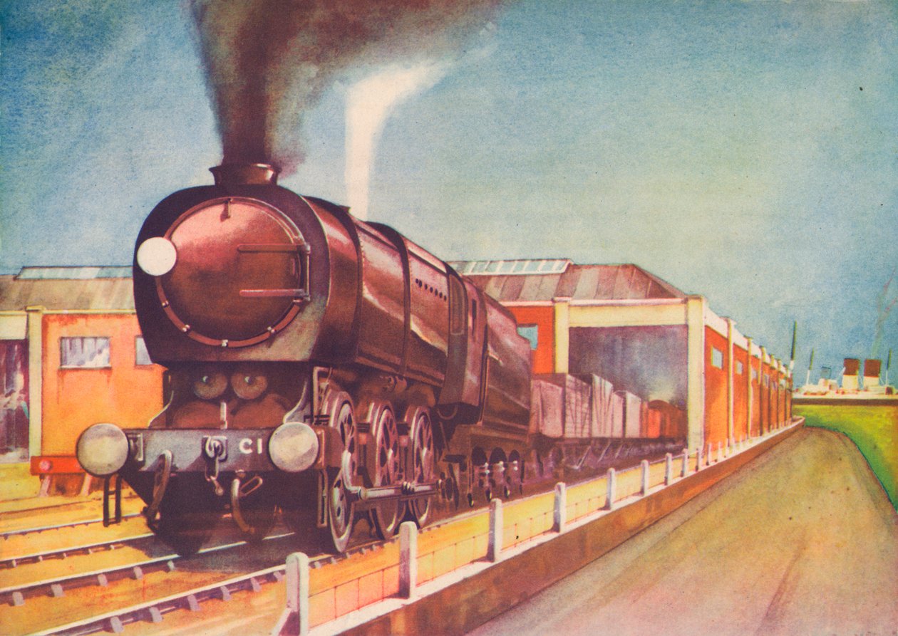 Ultima locomotiva merci di austerità, S.R., ai moli di Southampton, 1940 da Unbekannt