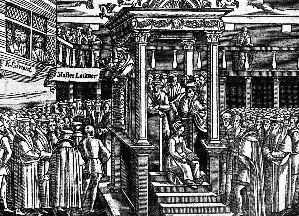 Latimar che predica davanti al re Edoardo VI, c1550, c1902-1905 da Unbekannt