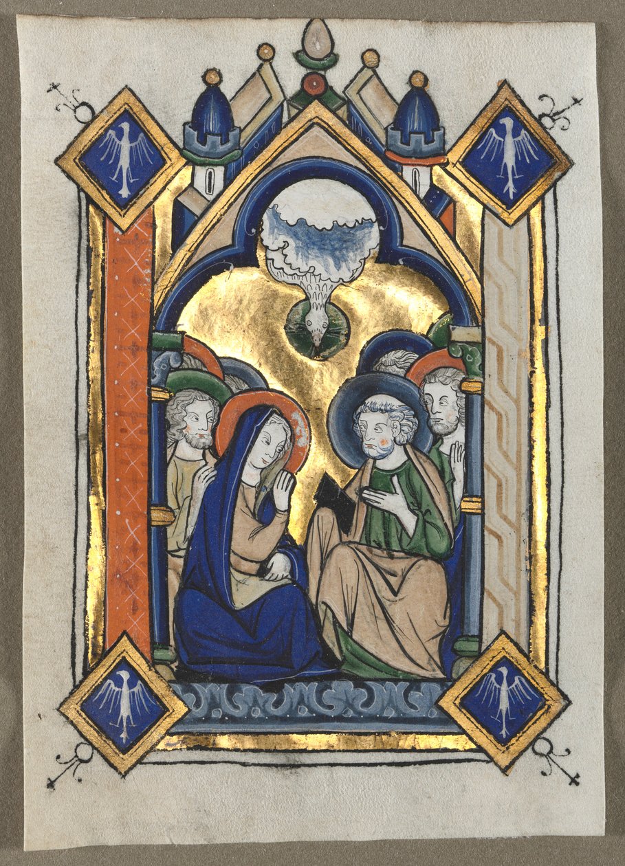 Foglia estratta da un Salterio: La Pentecoste, c. 1260 da Unbekannt