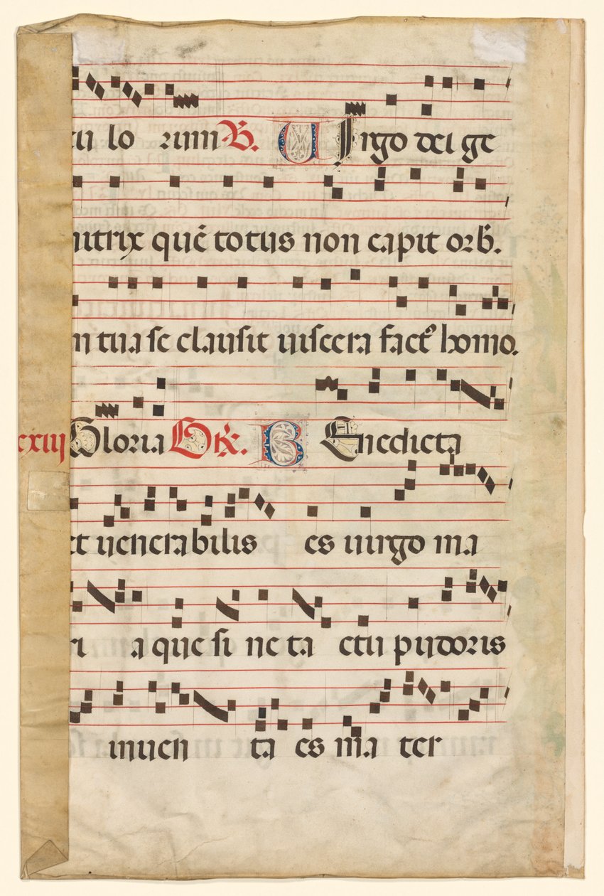 Foglio da un Graduale con Musica (verso), c. 1420-1450 da Unbekannt
