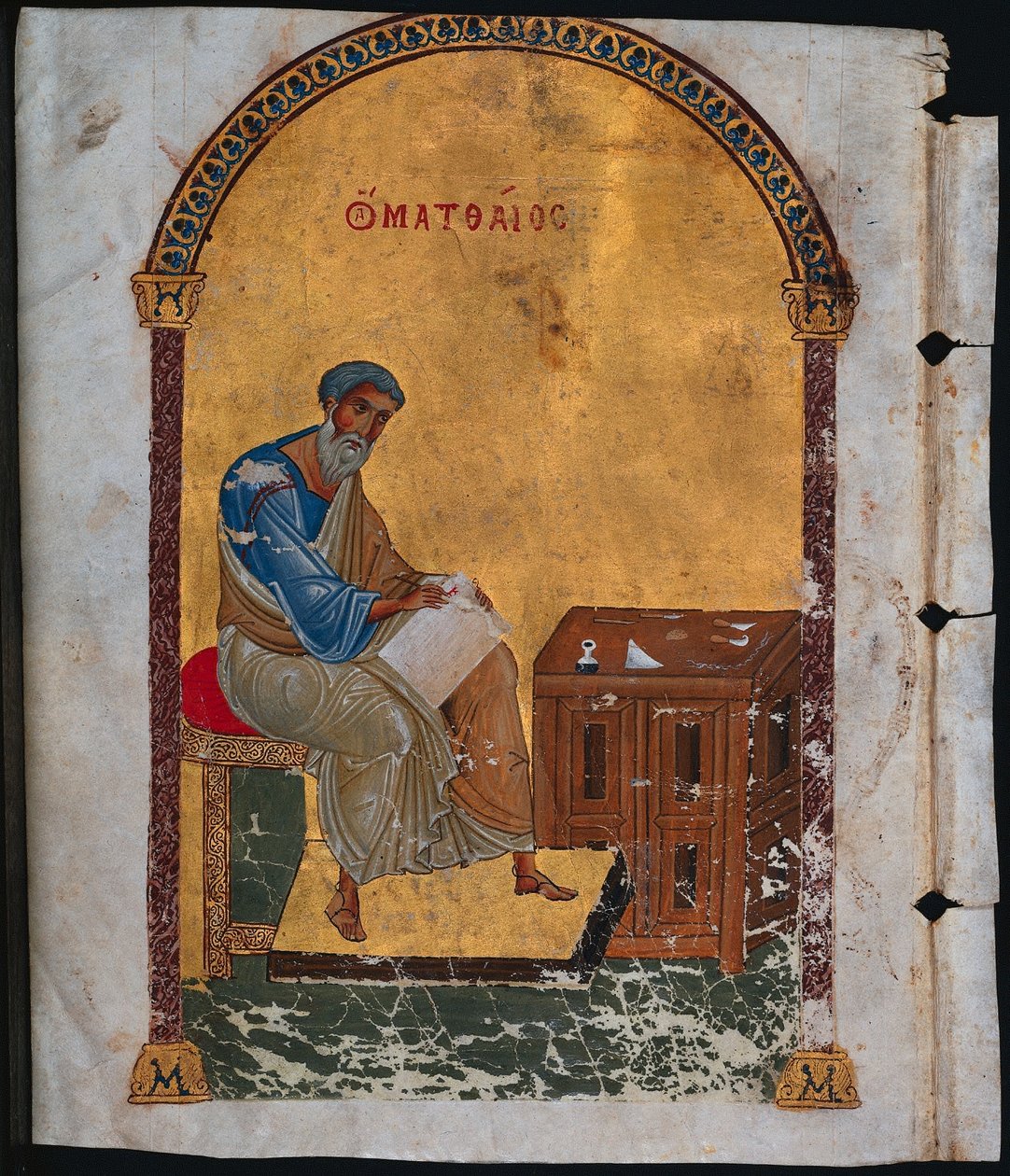 Foglio da un Lezionario con San Matteo, 1057-1063 da Unbekannt