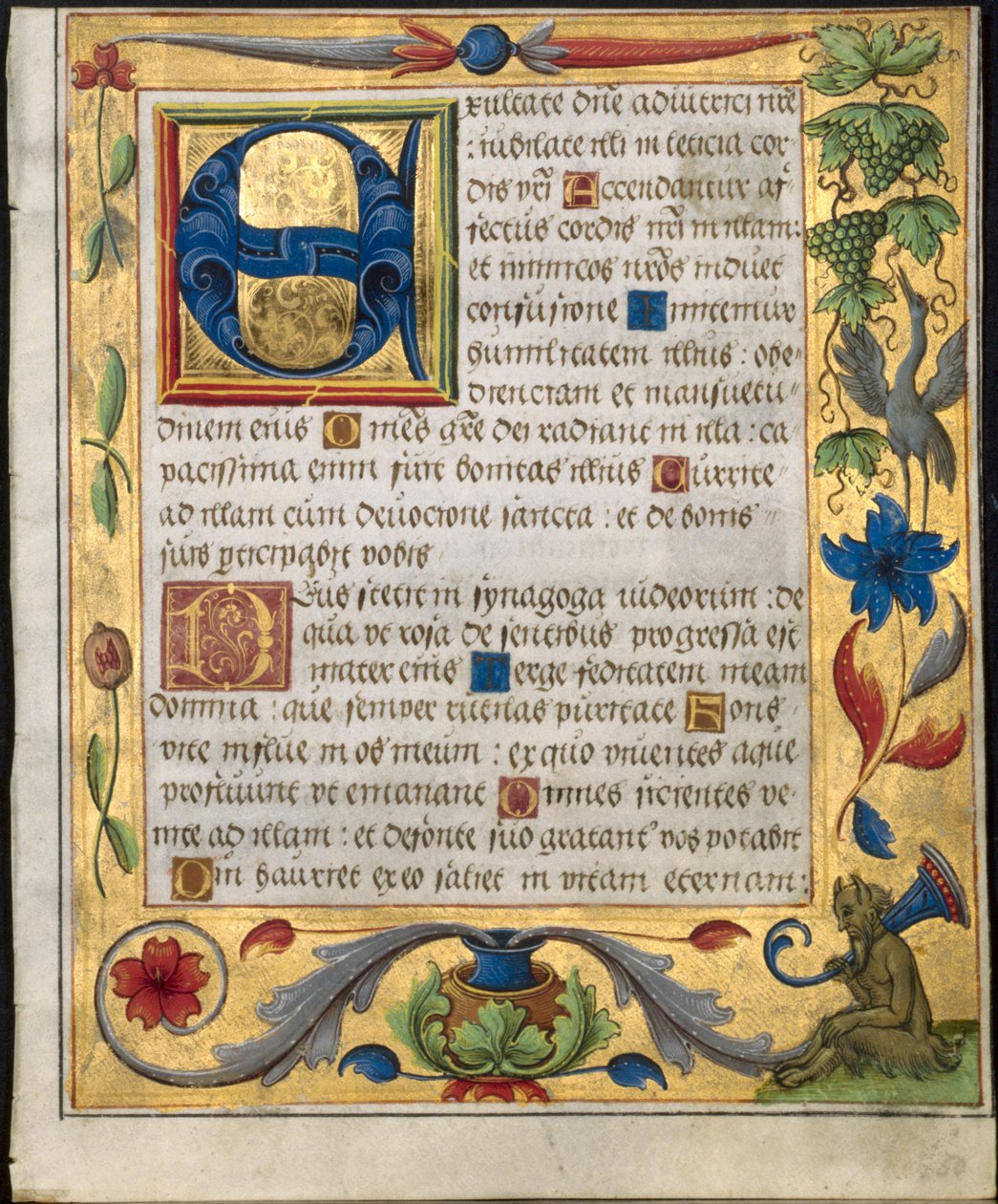 Foglio da un Salterio e Libro di Preghiere: Iniziale E con Bordo Ornamentale...recto, c. 1524 da Unbekannt
