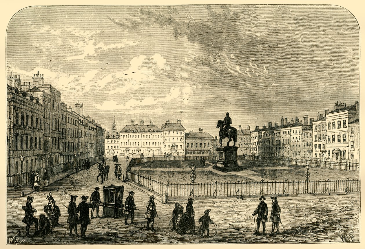 Leicester Square, circa 1750, 1881 da Unbekannt