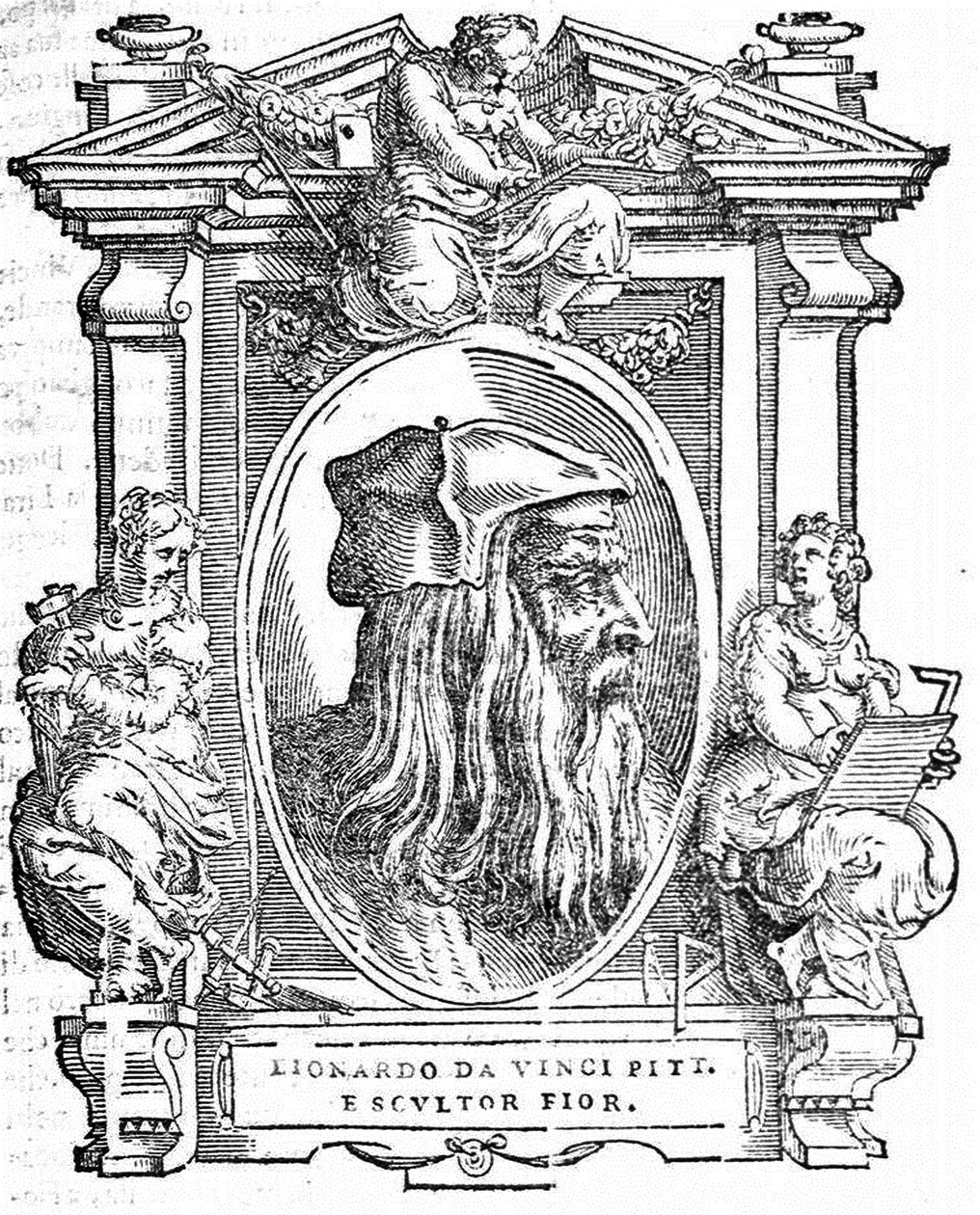 Leonardo da Vinci. Da: Giorgio Vasari, Le Vite dei più eccellenti pittori, scultori e architetti, 1568 da Unbekannt