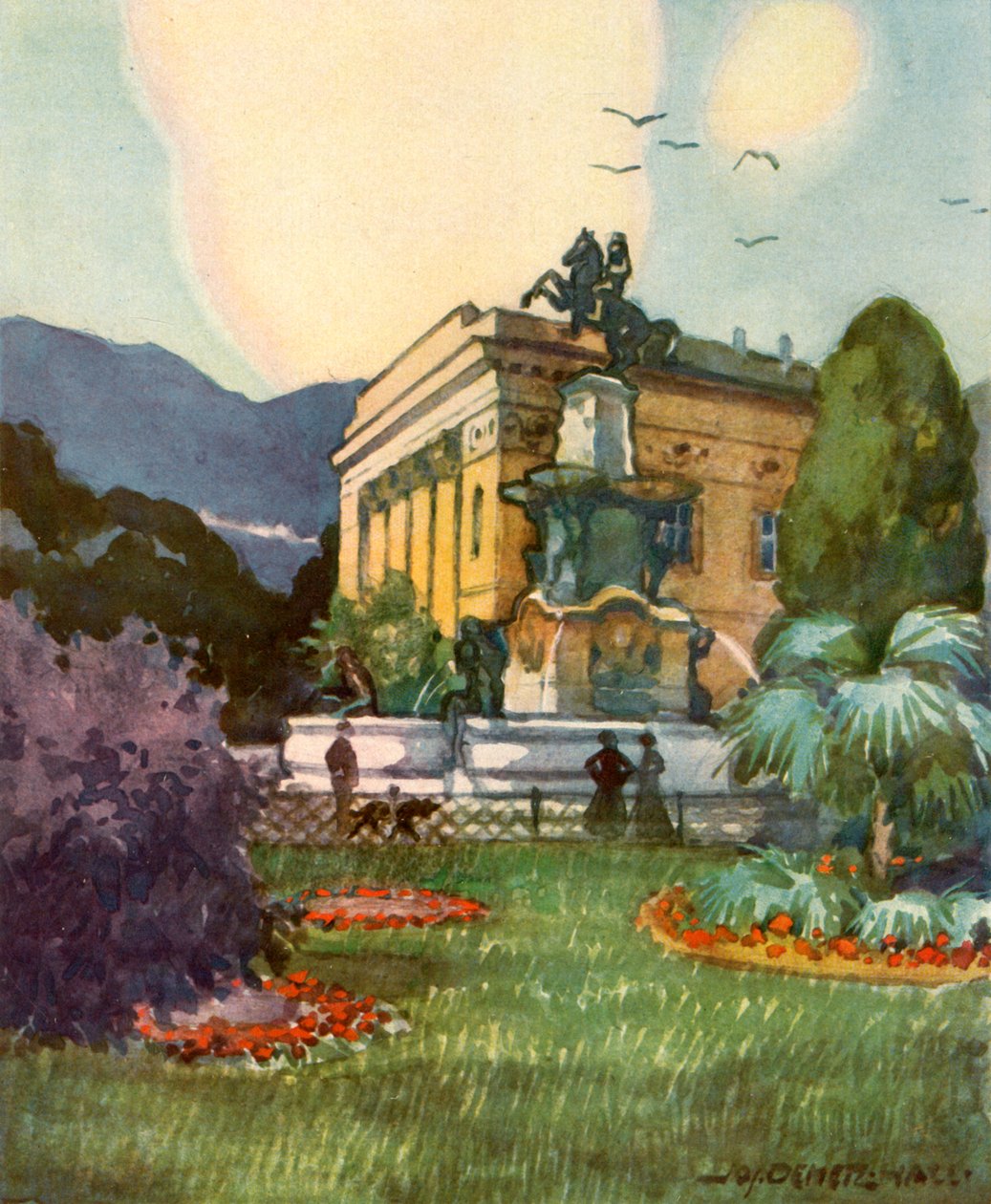 Leopoldsbrunnen e Teatro della Città da Unbekannt