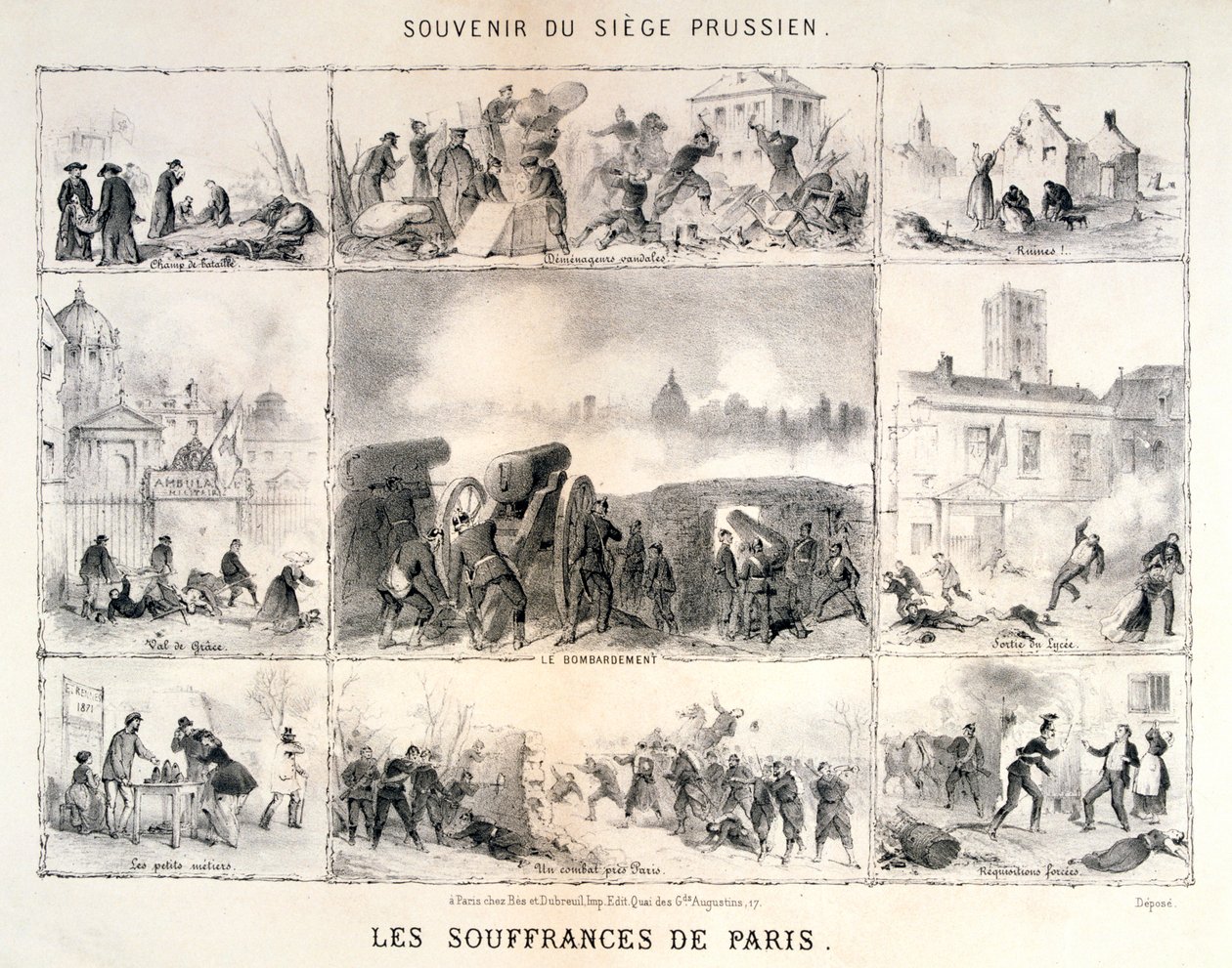 Le sofferenze di Parigi, 1870-1871 da Unbekannt