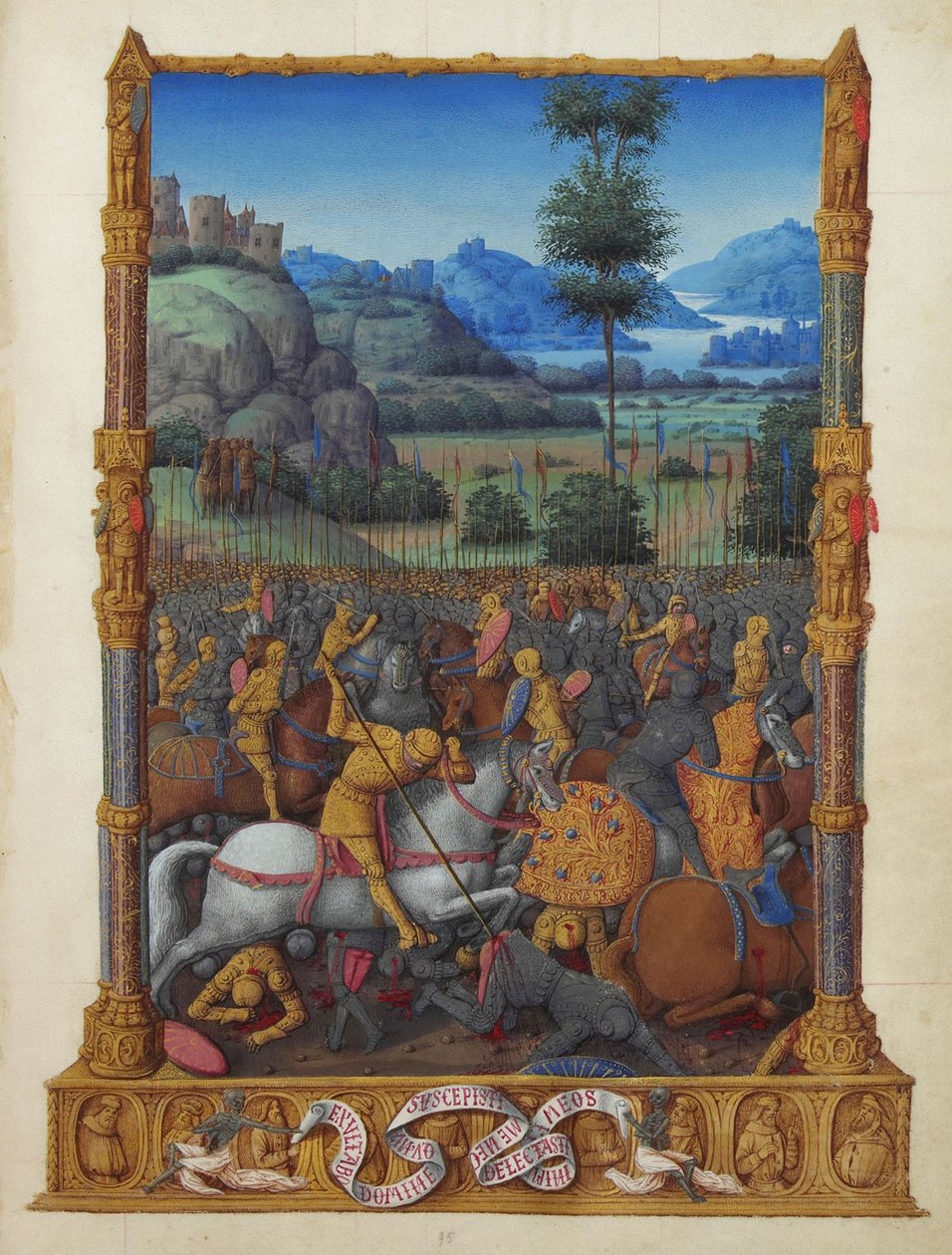 Les Très Riches Heures del duca di Berry, Folio 95r - La vittoria di Davide da Unbekannt