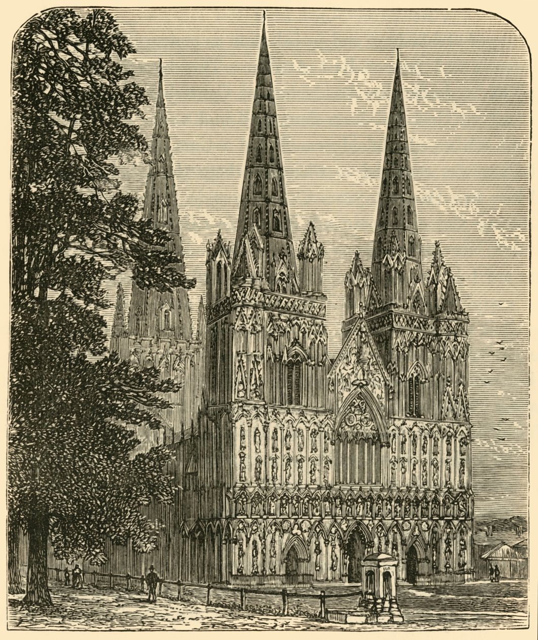 Cattedrale di Lichfield - La Facciata Ovest, 1898 da Unbekannt
