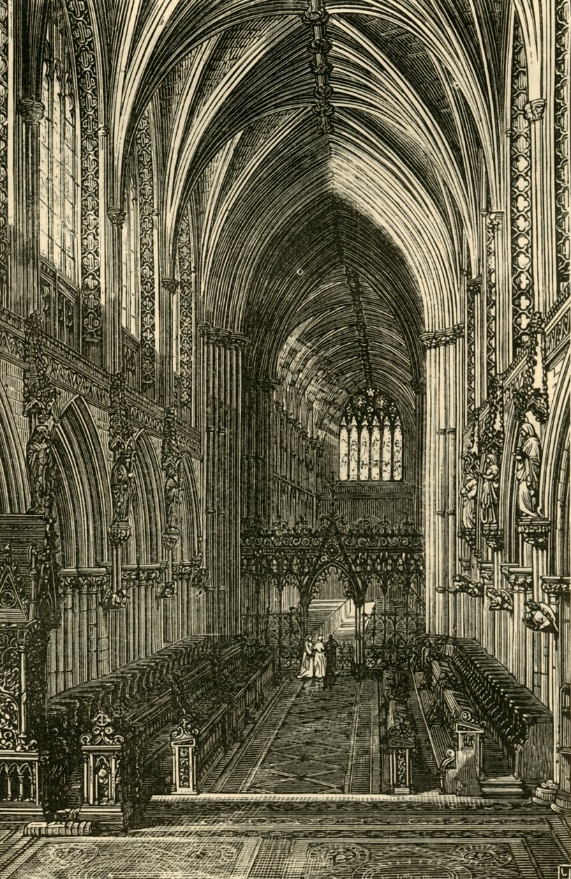 Interno della Cattedrale di Lichfield, vista verso ovest, 1898 da Unbekannt