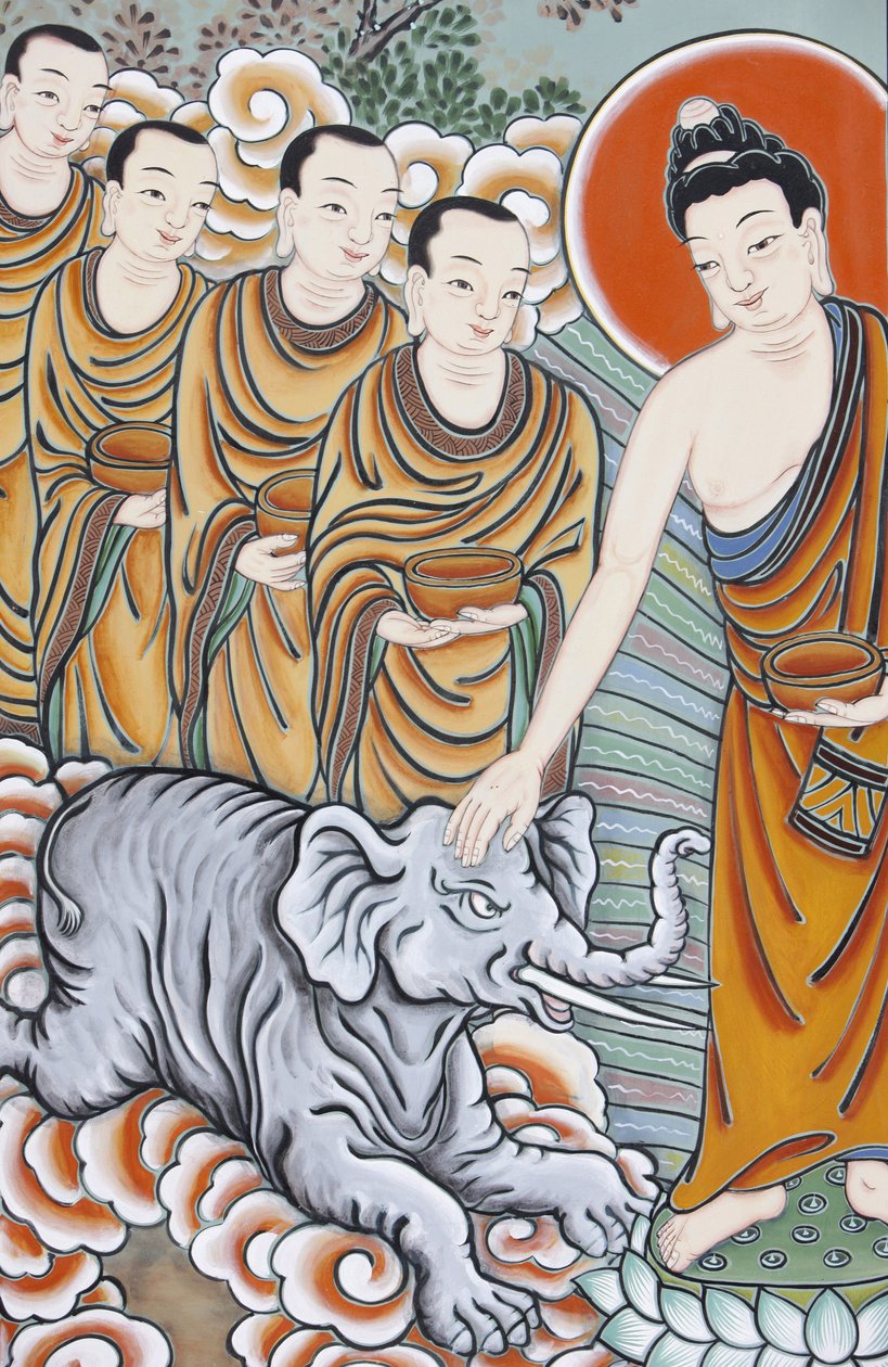 Vita di Buddha Addomesticare un elefante, Seoul, Corea del Sud da Unbekannt