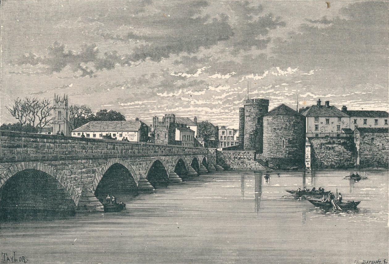 Limerick - Ponte Thomond e Castello di Re Giovanni, 1896 da Unbekannt
