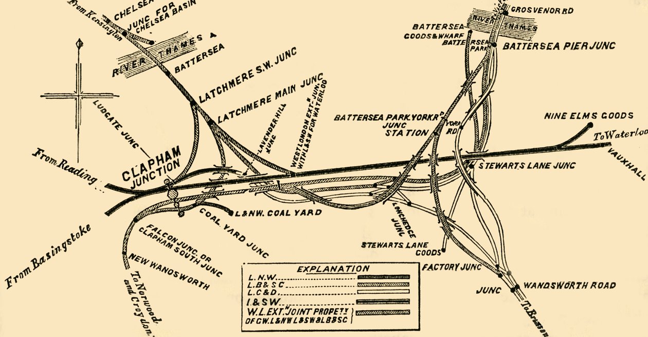 Linee ferroviarie a Clapham Junction da Unbekannt