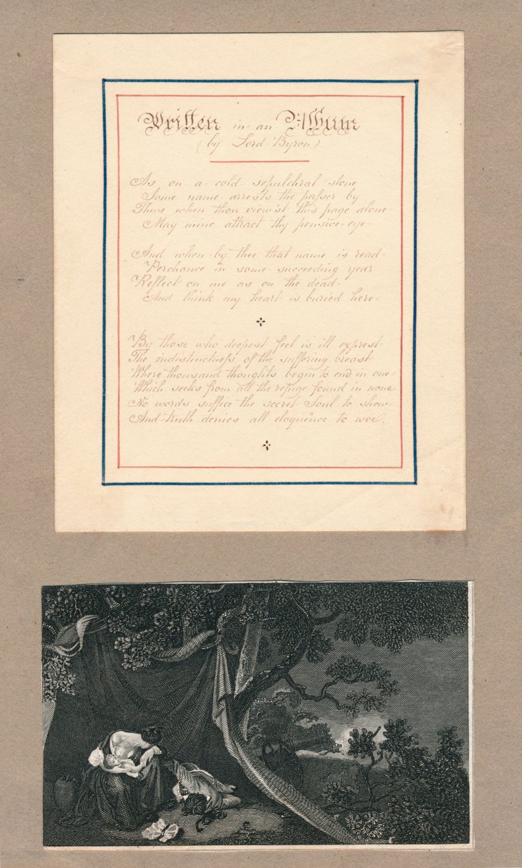 Versi scritti in un album, a Malta, c1812 da Unbekannt