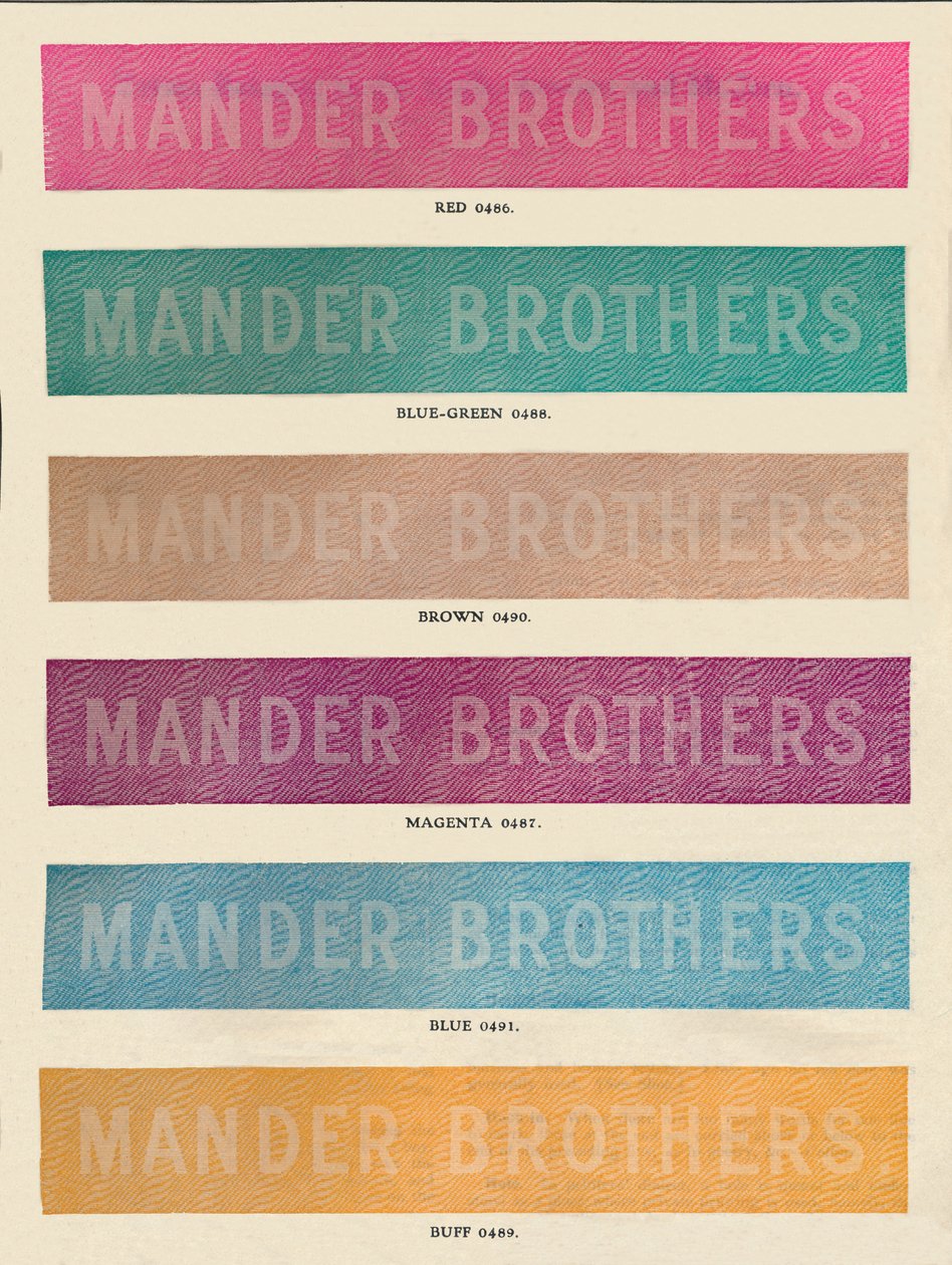 Pratica di linotype - pubblicità dei Fratelli Mander, 1910 da Unbekannt