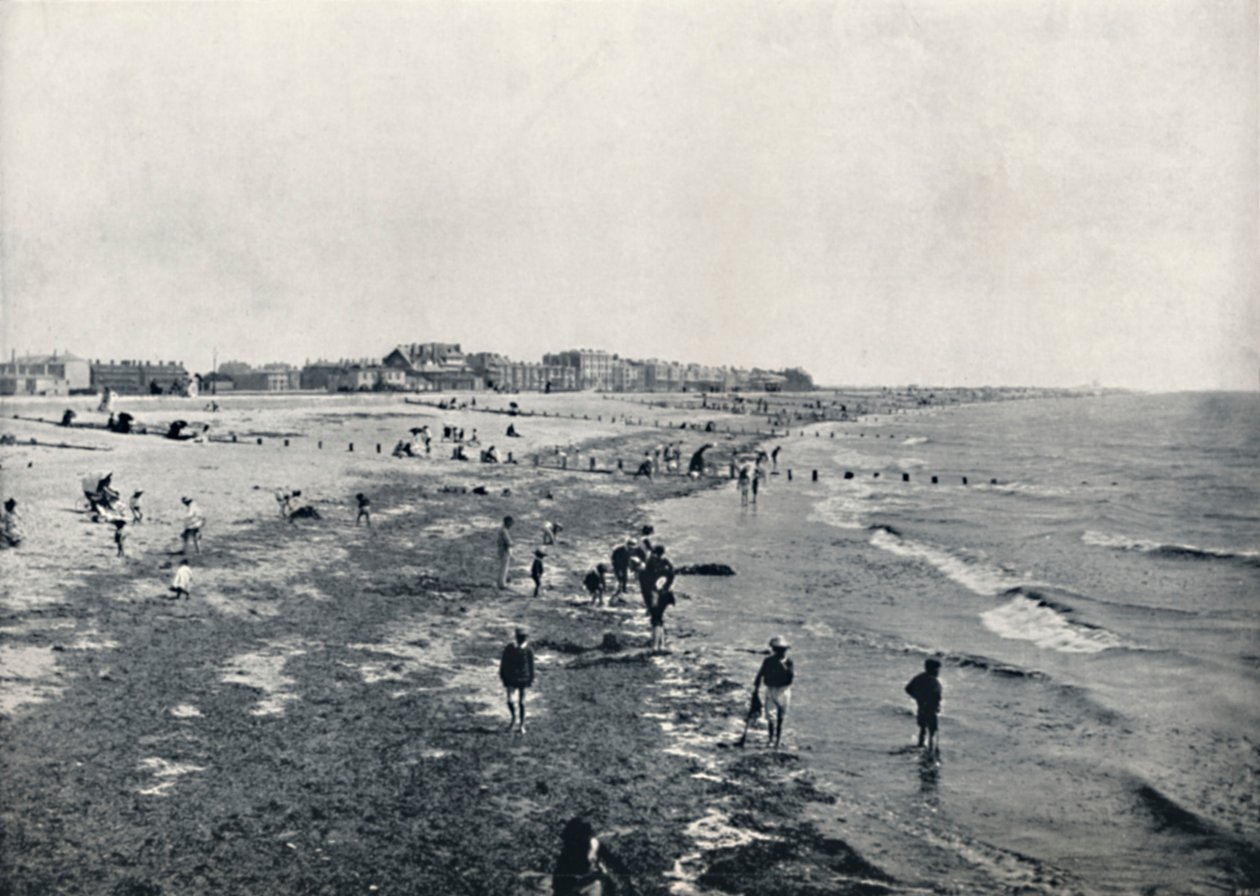 Littlehampton - A bagnarsi con la bassa marea, 1895 da Unbekannt